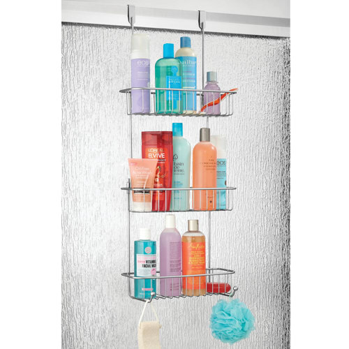 mDesign Metal Over Shower Door Caddy, Bathroom Storage Organizer